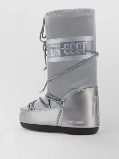 Moon Boot Waterproof Padded Knee High Boots Platform Sole In Gray