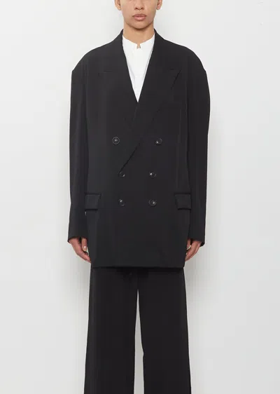 Y's Tailored Wool Jacket In Black