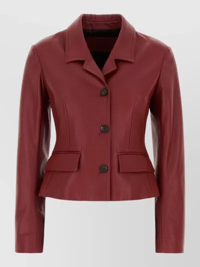Ferragamo Cervo Single-breasted Leather Jacket