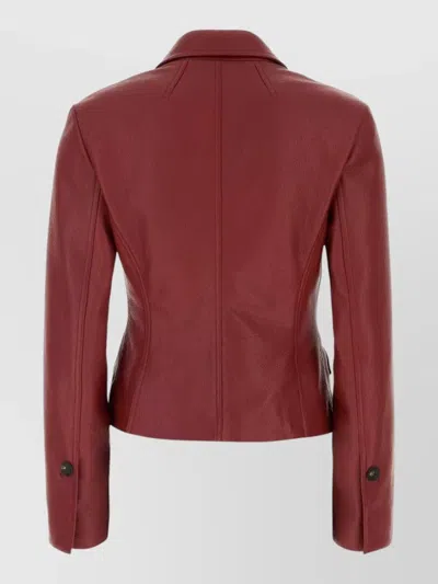 Ferragamo Cervo Single-breasted Leather Jacket