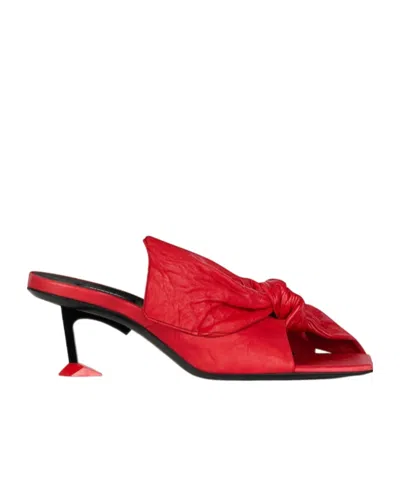 Givenchy Boudoir Heeled Mules In Nappa Leather With Bow In Red