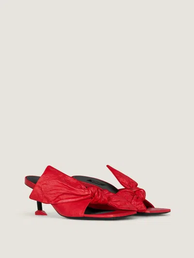 Givenchy Boudoir Heeled Mules In Nappa Leather With Bow In Red