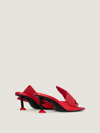 Givenchy Boudoir Heeled Mules In Nappa Leather With Bow In Red