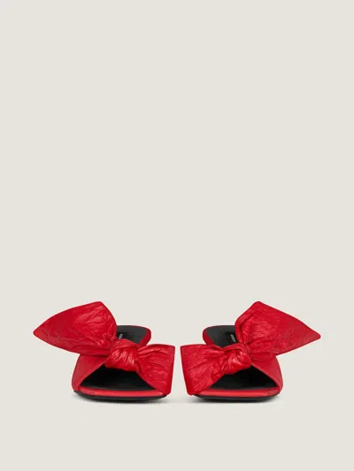 Givenchy Boudoir Heeled Mules In Nappa Leather With Bow In Red