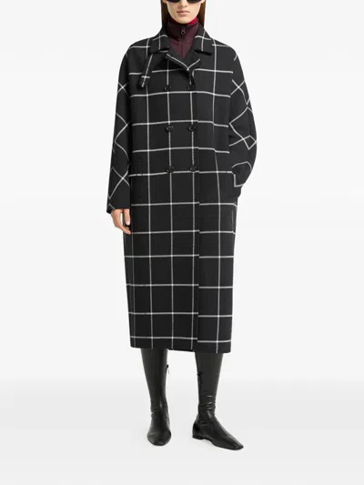 Courrèges Checked Oversized Tailored Coat In Black