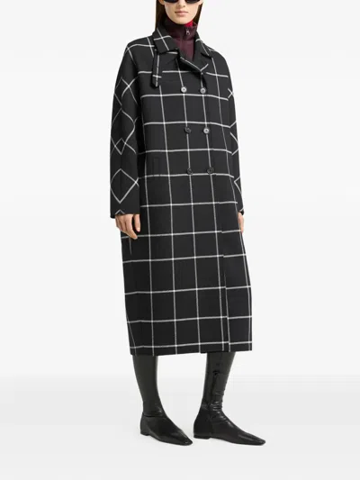 Courrèges Checked Oversized Tailored Coat In Black