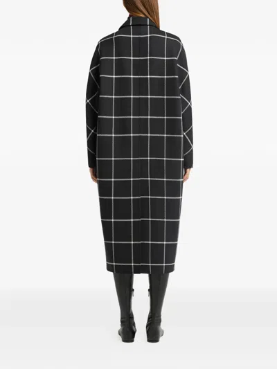 Courrèges Checked Oversized Tailored Coat In Black