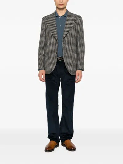 Gabriele Pasini Houndstooth-pattern Single-breasted Blazer In Gray