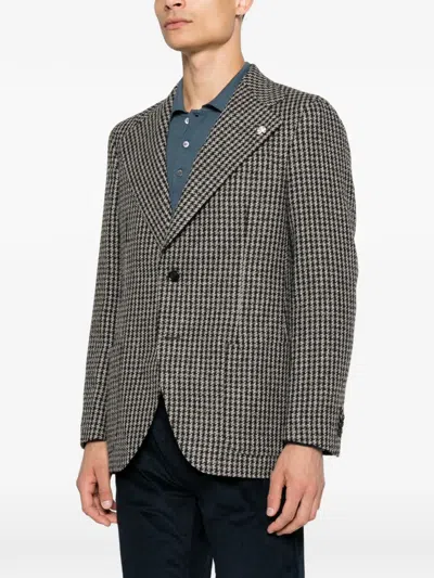 Gabriele Pasini Houndstooth-pattern Single-breasted Blazer In Gray