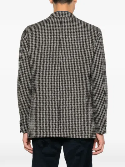 Gabriele Pasini Houndstooth-pattern Single-breasted Blazer In Gray