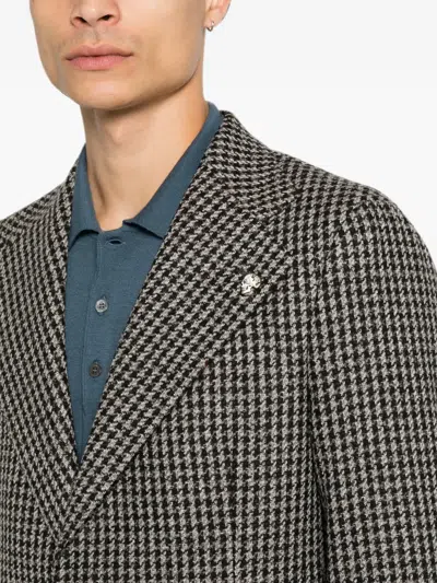 Gabriele Pasini Houndstooth-pattern Single-breasted Blazer In Gray
