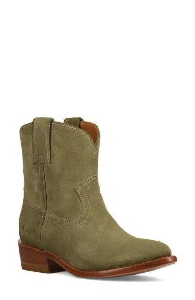 Frye Billy Short Suede Bootie In Green
