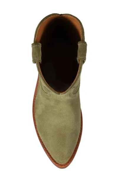 Frye Billy Short Suede Bootie In Green