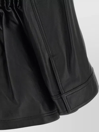 Rohe Leather Jacket With Adjustable Drawstring Waist In Black