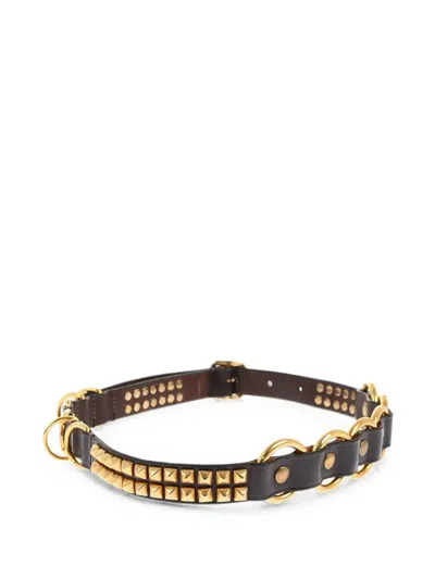 Dsquared2 Stud-embellished Leather Belt In Pink