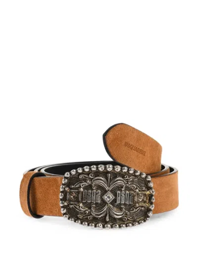 Dsquared2 Logo-buckle Belt In Red