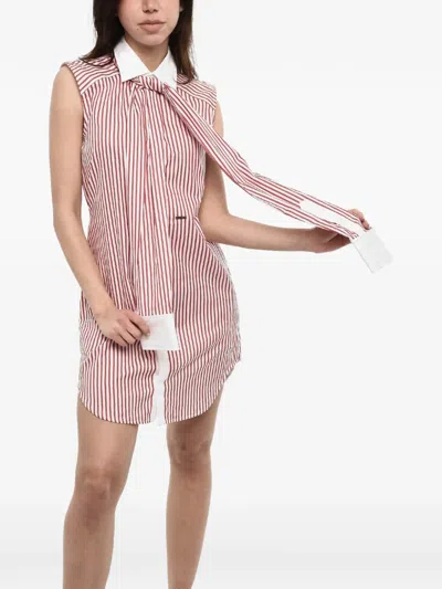 Dsquared2 Striped-pattern Tie-collar Mini Dress In Multi