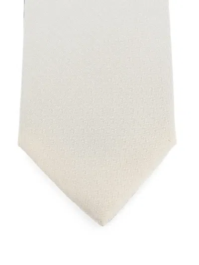 Corneliani Silk Jacquard Tie In White