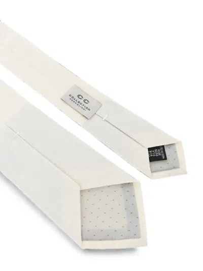 Corneliani Silk Jacquard Tie In White