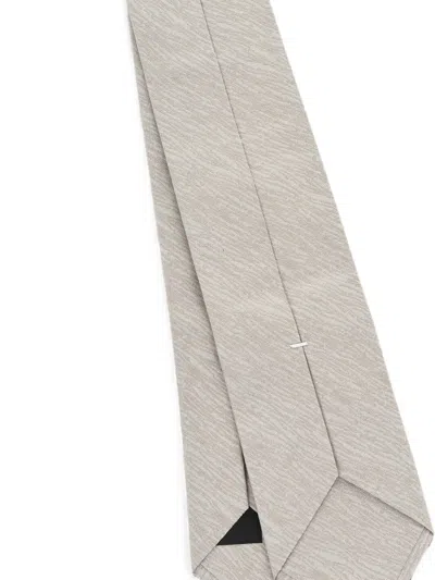 Corneliani Patterned Silk Ascot Tie In Gray