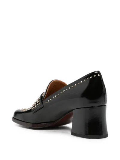 Chie Mihara Stud-embellished Leather Loafers In Black