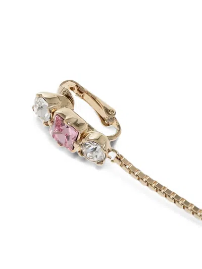 Dsquared2 Maxi Double-pendant Single Earring In Gold