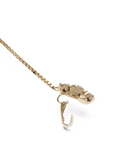 Dsquared2 Maxi Double-pendant Single Earring In Gold