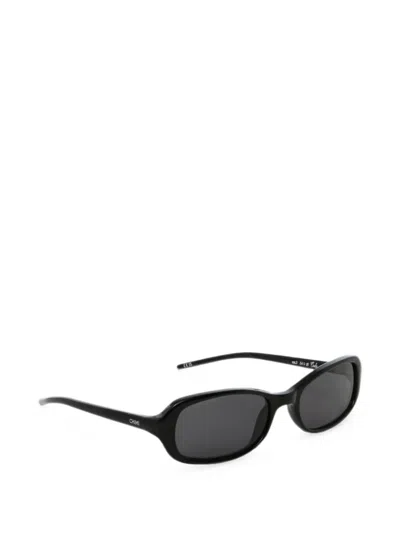 Chimi Code Oval-frame Sunglasses In Black
