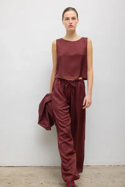 Leset Daniel Drawstring Pocket Pant In Red