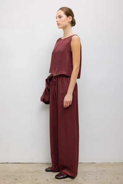 Leset Daniel Drawstring Pocket Pant In Red