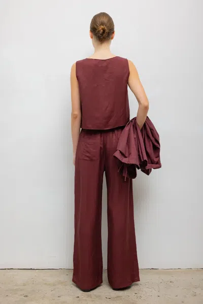 Leset Daniel Drawstring Pocket Pant In Red