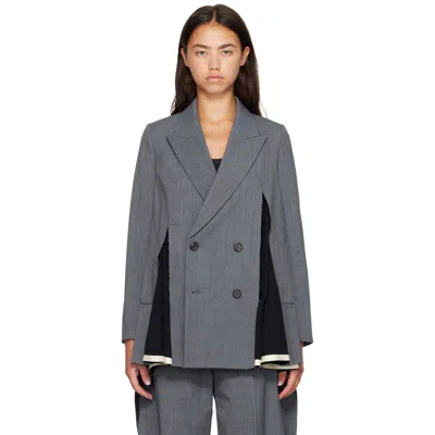 Undercover Gray Up2f1102 Slit Panel Blazer In Gray
