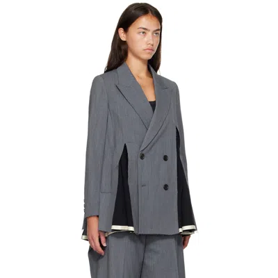 Undercover Gray Up2f1102 Slit Panel Blazer In Gray