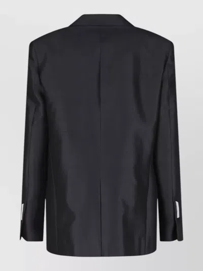 Dondup Double Breasted Blazer Structured Tailored Design In Black