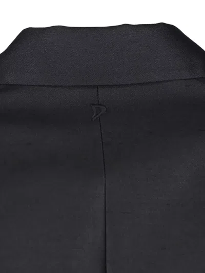 Dondup Double Breasted Blazer Structured Tailored Design In Black