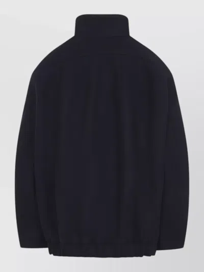 Dries Van Noten Voles Wool Blend Structured Collar Jacket In Blue