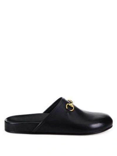 Shop Gucci Horse Bit Leather Clogs In Black