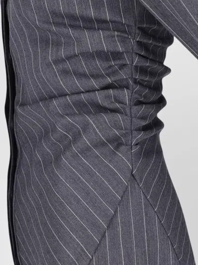 Dondup Pinstripe Ruched Tailored Knee Length Jacket In Pattern