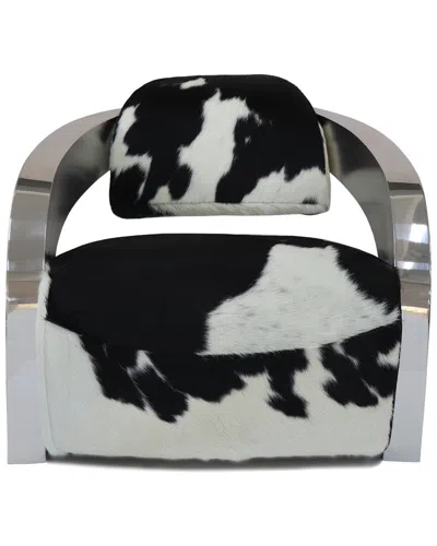 Infinity Authentic Cowhide Luxurious Chair With Armrests In Gray