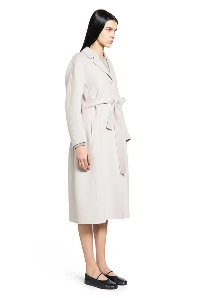 S Max Mara Flared Wool Coat In Beige