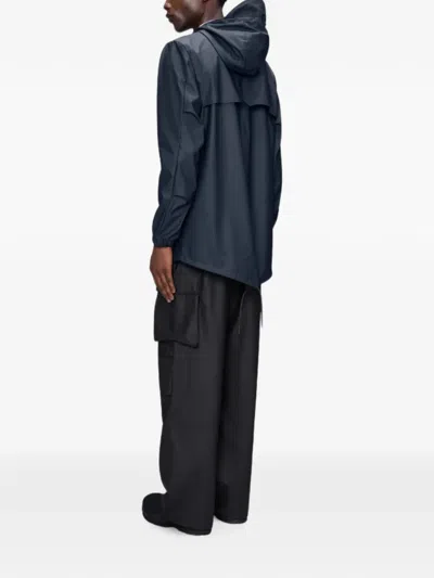 Rains Fishtail Drawstring-hem Jacket In Blue