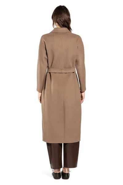 S Max Mara Flared Wool Coat In Beige