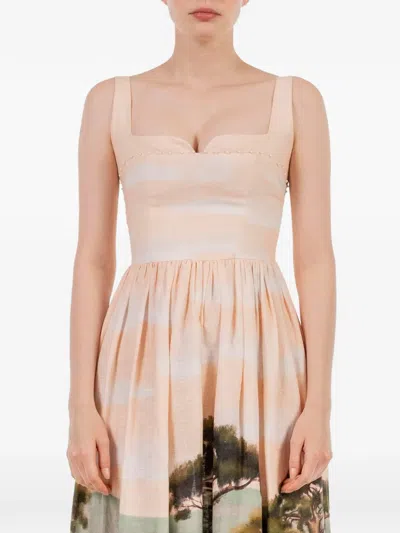Agua By Agua Bendita Jaspe Paraiso Linen Maxi Dress In Pink