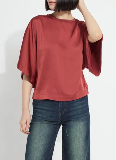 Lyssé Ginger Mix-media Dolman Tee In Maple