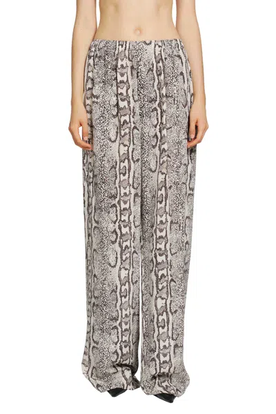 Balenciaga Python Print Silk Pyjama Pants In Animal Print