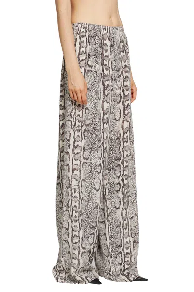 Balenciaga Python Print Silk Pyjama Pants In Animal Print