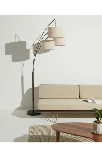 Brightech Trilage Black Led Marble Floor Lamp In White