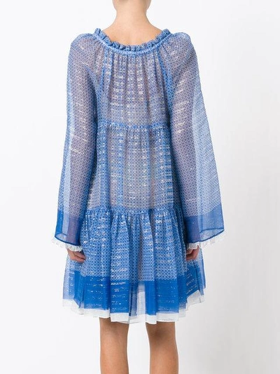 Shop Stella Mccartney Circle Star Mini Dress In Blue