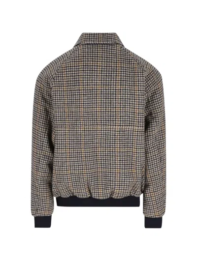 Camplin Check-print Single-breasted Coat In Brown