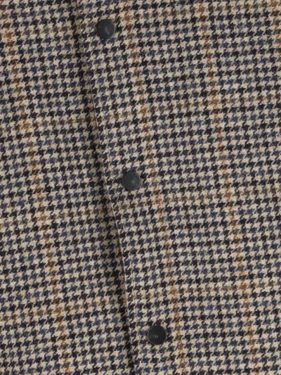 Camplin Check-print Single-breasted Coat In Brown